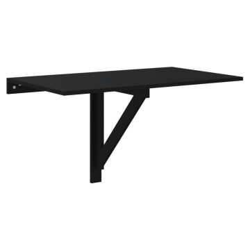 Masă de perete pliantă, negru, 100x60x56 cm, lemn compozit - Img 2