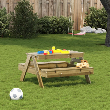 Masă de picnic pentru copii, 88x97x52 cm, lemn de pin tratat - Img 3