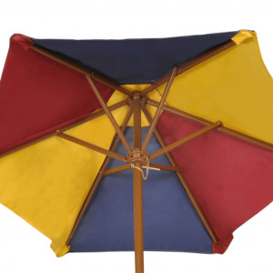 Masă de picnic pentru copii cu bănci & umbrelă, lemn multicolor - Img 5