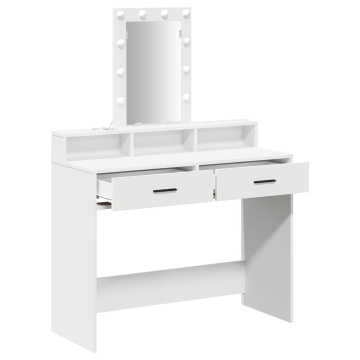 Masă de toaletă Alb MDF 100 x 41 x 140 cm Masă de toaletă - Img 4