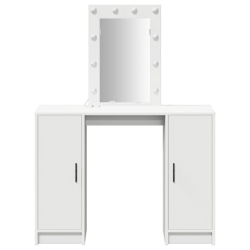 Masă de toaletă cu LED, alb, 102x33x135 cm - Img 4