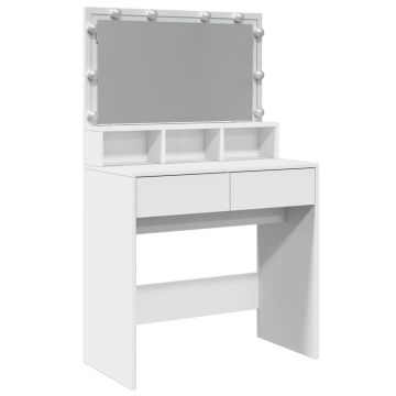 Masă de toaletă cu LED, alb, 80x41x134,5 cm - Img 2