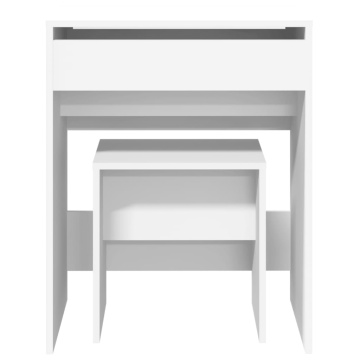 Masă de toaletă și taburet, alb, 60x40x113,5 cm - Img 8