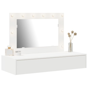Masă de toaletă suspendată cu lumini LED - Alb - Img 3