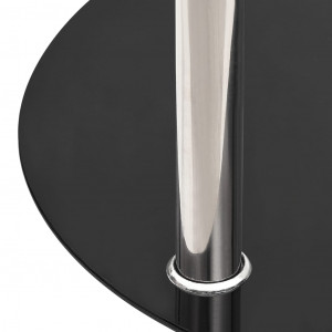 Masă laterală 2 niv. transparent/negru 38 cm sticlă securizată - Img 4