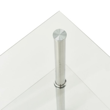 Masă laterală, 2 niveluri, transparent, 38x38x50 cm, sticlă - Img 4