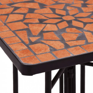 Masă laterală cu mozaic, cărămiziu, ceramică - Img 5