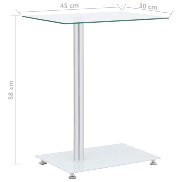 Masă laterală formă U transparent 45x30x58 cm sticlă securizată - Img 5