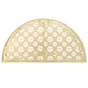 Masă laterală stil vintage semirotundă metal 72x36x74 cm auriu - Img 3
