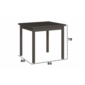 Masa living max9 w, wenge, fixa 80x80x78 cm, lemn masiv de fag/pal - Img 6