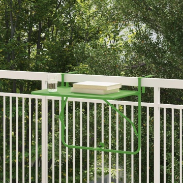 Masă Pliabilă Verde pentru Balcon 60x40 cm Oțel - Img 1