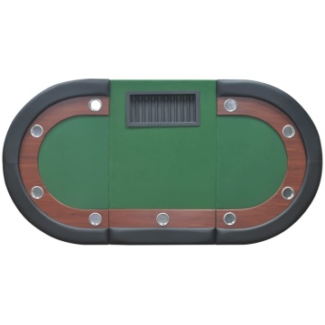 Masă poker 10 persoane, zonă dealer și suport jetoane, verde - Img 5