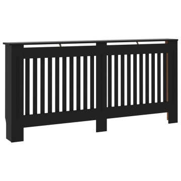 Mască de calorifer, negru, 172 x 19 x 81,5 cm, MDF - Img 2