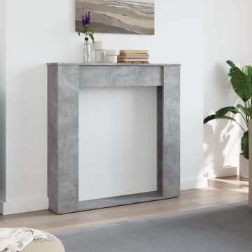 Mască de șemineu, gri beton, 100x20x100 cm, lemn prelucrat - Img 3