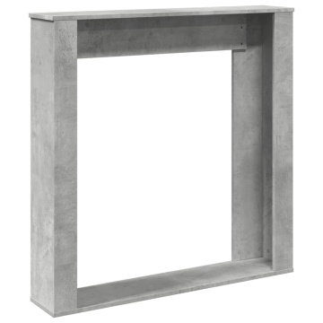 Mască de șemineu, gri beton, 100x20x100 cm, lemn prelucrat - Img 5