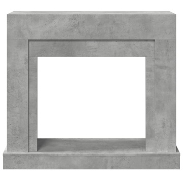 Mască de șemineu, gri beton, 100x30x87,5 cm, lemn prelucrat - Img 4