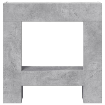 Mască de șemineu, gri beton, 81x18x82 cm, lemn prelucrat - Img 4