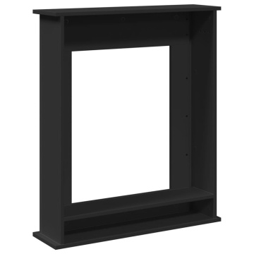 Mască de șemineu, negru, 75x20x87,5 cm, lemn prelucrat - Img 5