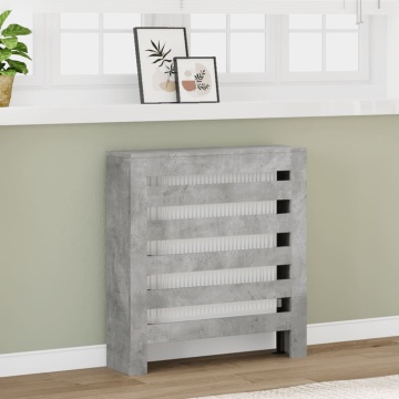 Mască pentru calorifer, gri beton, 78x20x82 cm, lemn prelucrat - Img 1