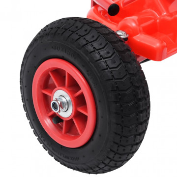 Mașinuță kart cu pedale și roți pneumatice, roșu - Img 5
