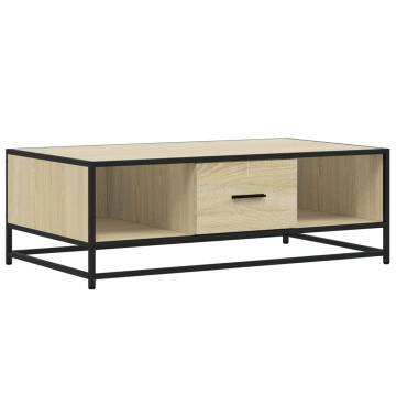 Măsuță cafea stejar sonoma 100x57x35 cm lemn prelucrat și metal - Img 2