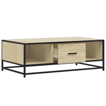Măsuță cafea stejar sonoma 100x57x35 cm lemn prelucrat și metal - Img 7