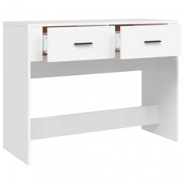 Măsuță consolă, alb, 100x39x75 cm, lemn compozit - Img 6