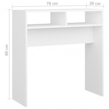 Măsuță consolă, alb, 78x30x80 cm, lemn prelucrat - Img 6