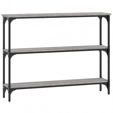 Măsuță consolă, gri sonoma, 100x22,5x75 cm, lemn prelucrat - Img 5