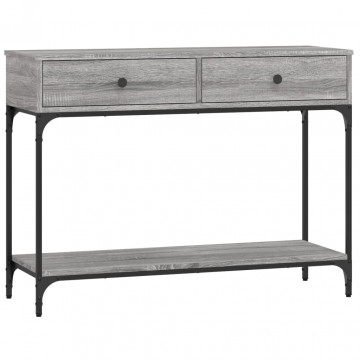 Măsuță consolă, gri sonoma, 100x34,5x75 cm, lemn prelucrat - Img 2