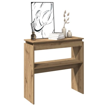 Măsuță consolă, stejar artizanal, 80x30x80 cm, lemn prelucrat - Img 3