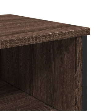 Măsuță consolă, stejar maro, 100x35x74,5 cm, lemn prelucrat - Img 6
