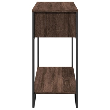Măsuță consolă, stejar maro, 100x35x74,5 cm, lemn prelucrat - Img 8