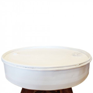 Măsuță de cafea, alb, 60 x 45 cm, lemn masiv reciclat - Img 3