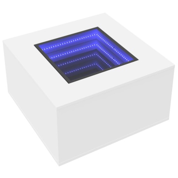 Măsuță de cafea cu LED, alb, 60x60x40 cm, lemn prelucrat - Img 3