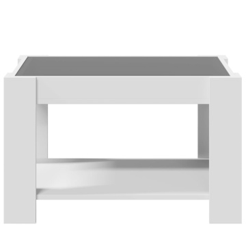 Măsuță de cafea cu LED, alb, 73x53x45 cm, lemn prelucrat - Img 5
