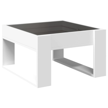 Măsuță de cafea cu LED infinity, alb, 50x53x30 cm - Img 7