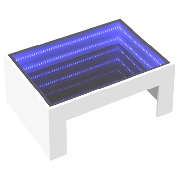 Măsuță de cafea cu LED infinity, alb, 70x50x30 cm - Img 3