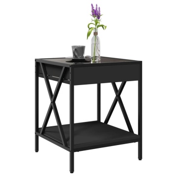 Măsuță de cafea cu LED infinity, negru, 40x40x49 cm - Img 8
