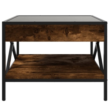 Măsuță de cafea cu LED infinity, stejar fumuriu, 50x50x38 cm - Img 5