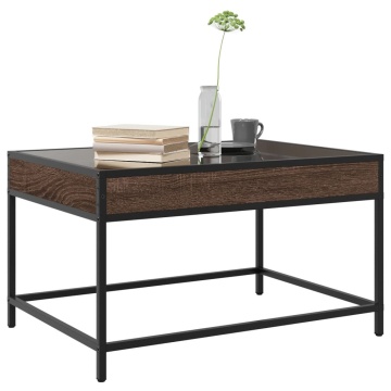 Măsuță de cafea cu LED infinity, stejar maro, 70x50x41 cm - Img 4