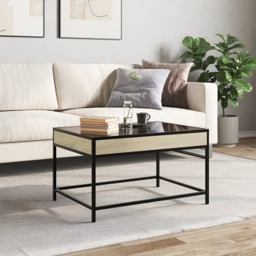 Măsuță de cafea cu LED infinity, stejar sonoma, 70x50x41 cm - Img 3