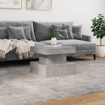 Măsuță de cafea cu lumini LED, gri beton, 50x50x40 cm - Img 4