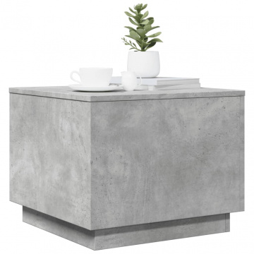 Măsuță de cafea cu lumini LED, gri beton, 50x50x40 cm - Img 5