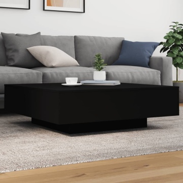 Măsuță de cafea cu lumini LED, negru, 100x100x31 cm - Img 1