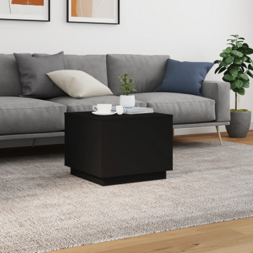 Măsuță de cafea cu lumini LED, negru, 50x50x40 cm - Img 4