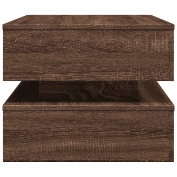 Măsuță de cafea cu lumini LED, stejar maro, 90x50x40 cm - Img 7