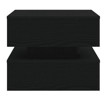 Masuta de cafea cu lumini LED Stejar negru 50x50x40 cm - Img 5
