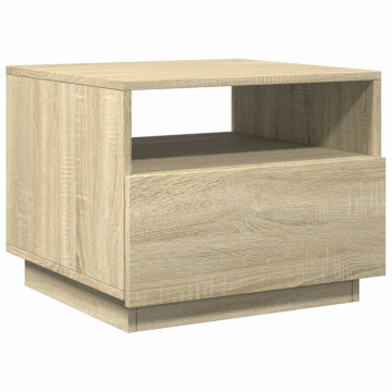 Măsuță de cafea cu lumini LED, stejar sonoma, 50x49x40 cm - Img 3