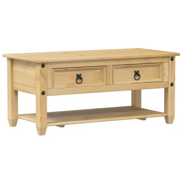 Măsuță de cafea cu sertare Corona, 100x48x45 cm, lemn masiv pin - Img 2